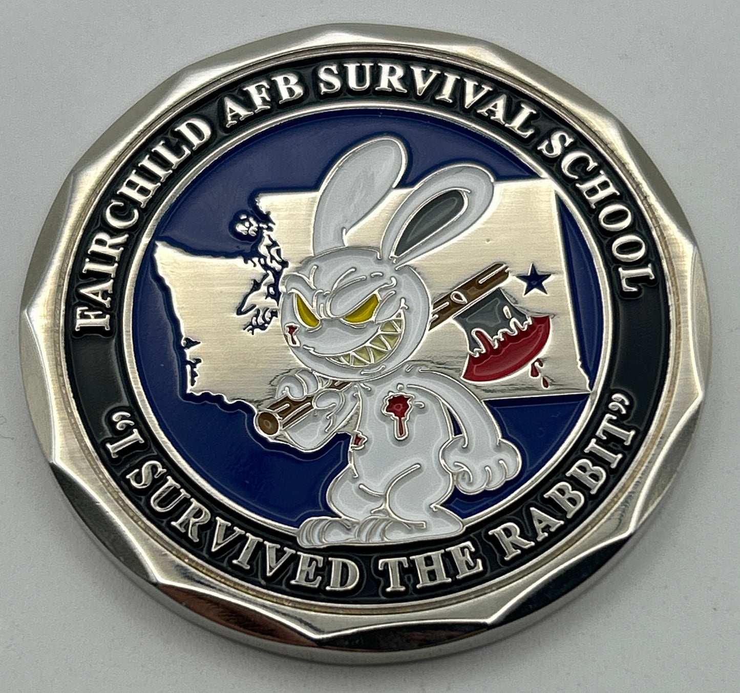 Fairchild AFB Survival School Challenge Coin – I Survived the Rabbit