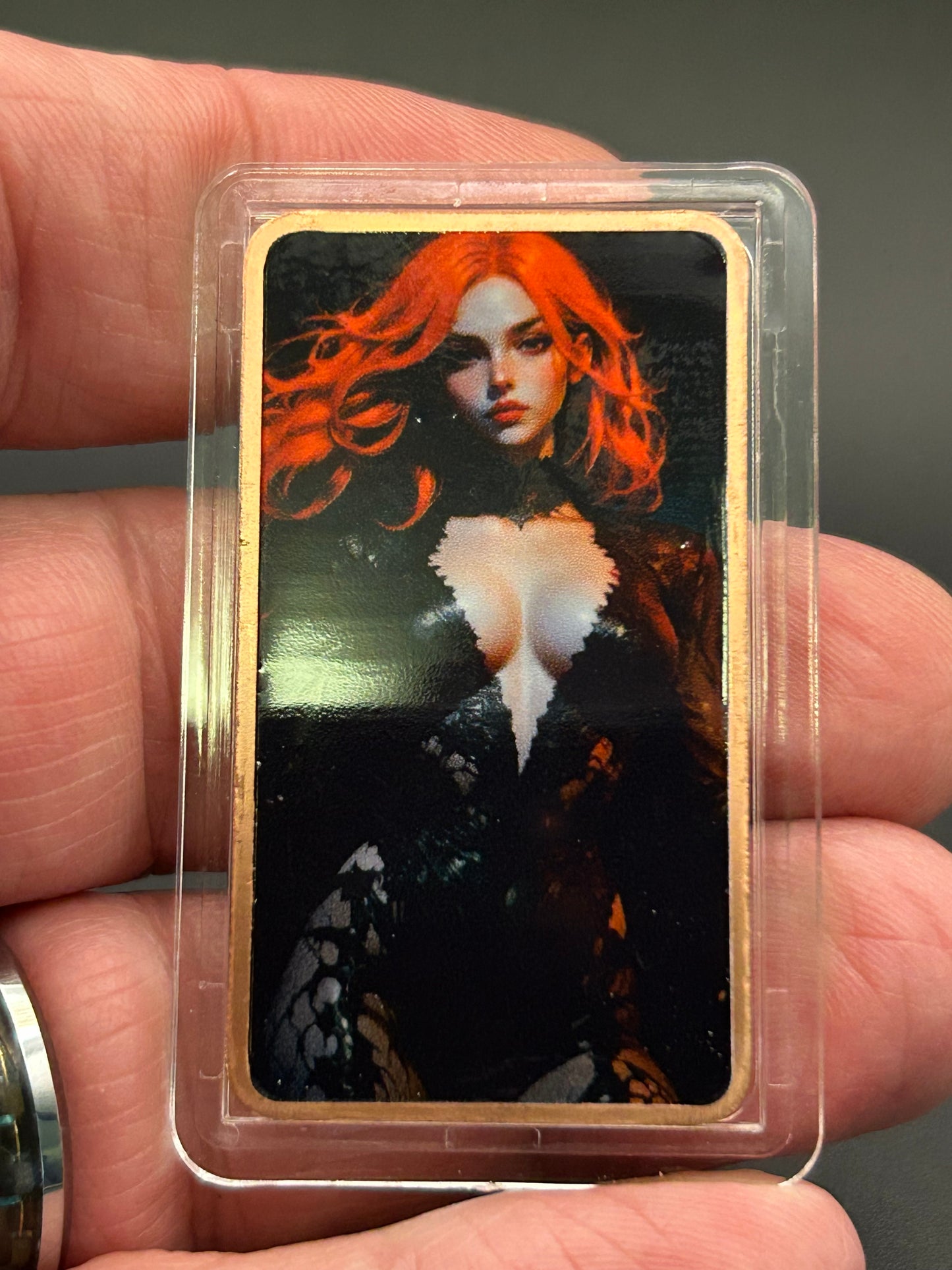 1 Troy Oz Copper Bar Striking Red Haired Warrior Queen Fantasy Series #CB-10
