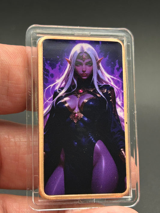 1 Troy Oz Copper Bar Dark Elf Queen Fantasy Series #CB-12