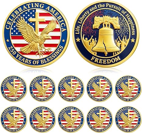 Celebrating America 250 Years of Blessings Commemorative Coin — 10 Pack | 1776-2026