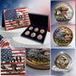 6PCS USA 250th Anniversary Commemorative Coin Gift Set, 250th Year American USA Anniversary Commemorative Coins with Case Collectible Gifts