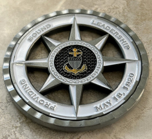 Amazing RARE Cutout New Haven Navy Chiefs Mess Challenge Coin 2" — Mint Condition