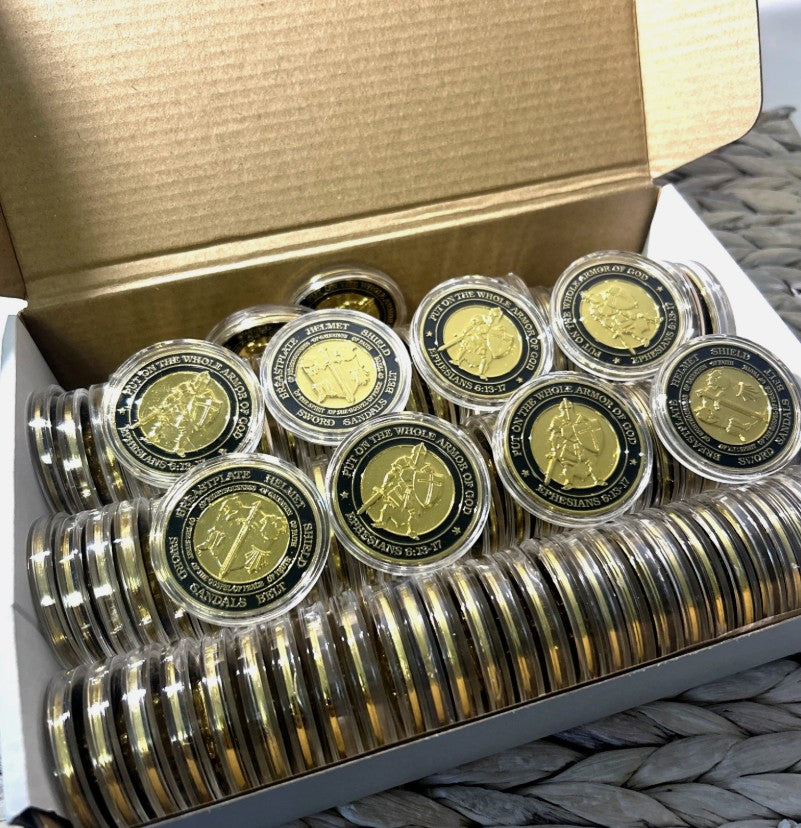 Armor of God Challenge Coin — Bulk Pack (48 or 96 Count)