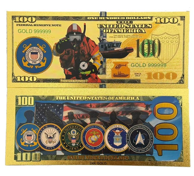United States Military 24K Gold Foil Banknotes-Bulk Wholesale
