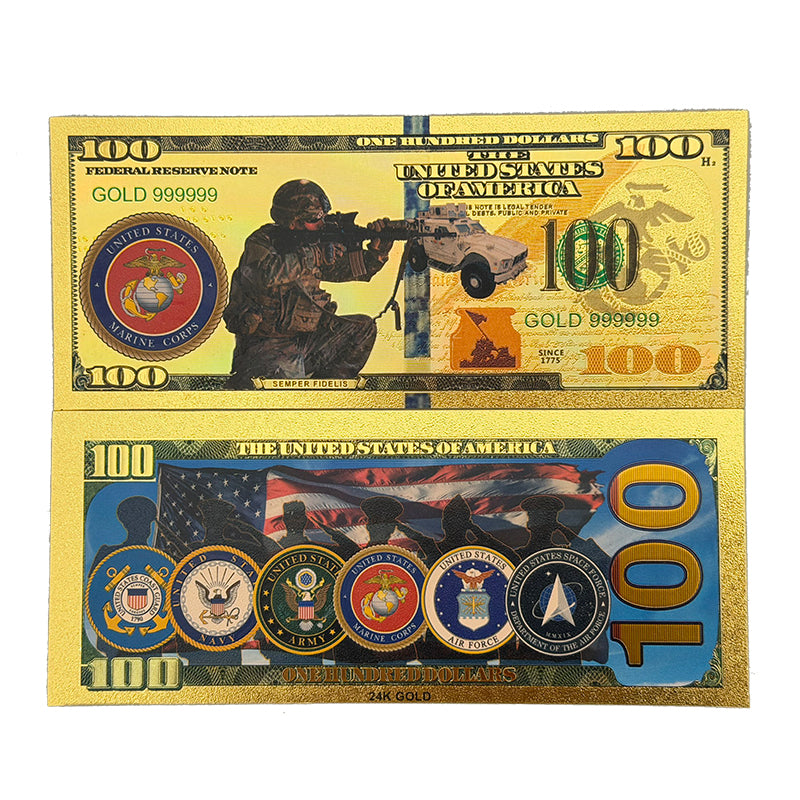 United States Military 24K Gold Foil Banknotes-Bulk Wholesale