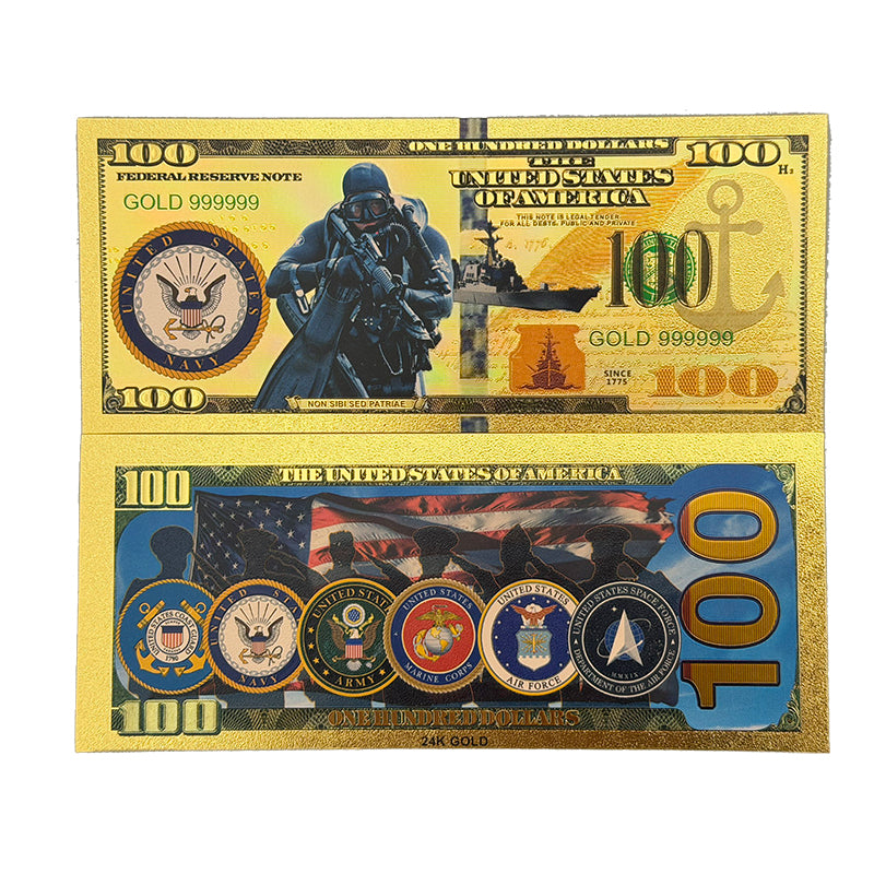 United States Military 24K Gold Foil Banknotes-Bulk Wholesale