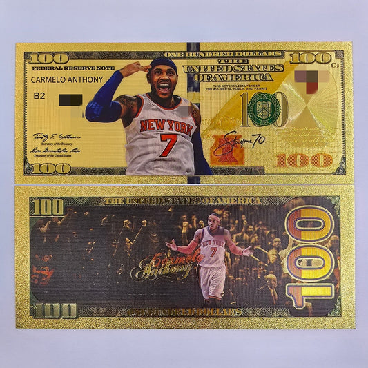 100 WHOLESALE-Basketball Legends 24k Gold Banknotes
