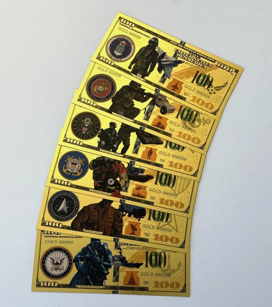 United States Military 24K Gold Foil Banknotes-Bulk Wholesale