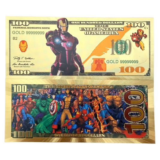 Marvel Iron Man Avengers Gold Foil Novelty Bills — 10-Pack
