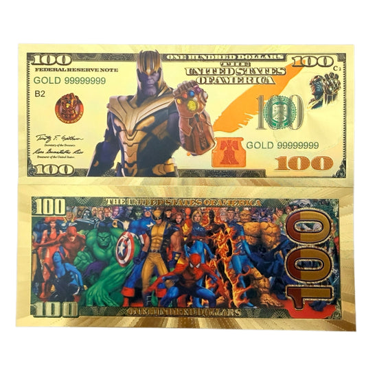 Marvel Thanos Infinity Gauntlet Gold Foil Novelty Bills — 10-Pack