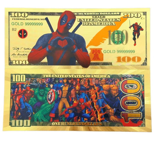 Marvel Deadpool Gold Foil Novelty Bills — 10-Pack
