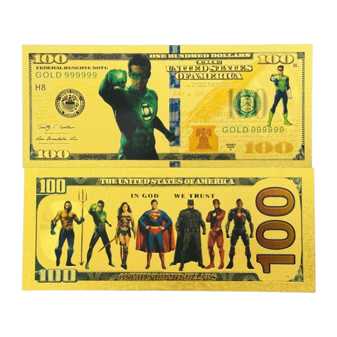 DC Green Lantern Justice League Gold Foil Novelty Bills — 10-Pack