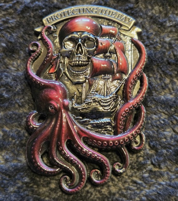 Tampa Bay Florida Dept. of Alcoholic Beverages & Tobacco – Special Agent Challenge Coin – RARE Kraken Pirate Design