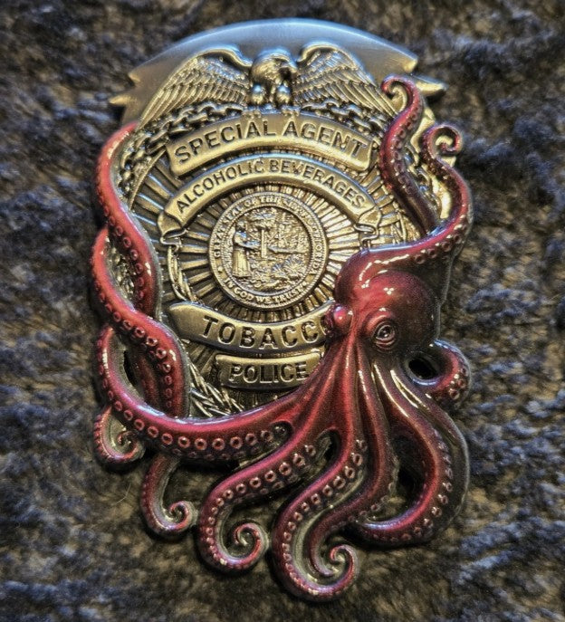 Tampa Bay Florida Dept. of Alcoholic Beverages & Tobacco – Special Agent Challenge Coin – RARE Kraken Pirate Design