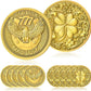 Good Luck 777 Eagle Challenge Coin – Four Leaf Clover Gold Coin (12 Pack)