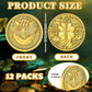 Good Luck 777 Eagle Challenge Coin – Four Leaf Clover Gold Coin (12 Pack)