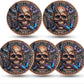 5 PACK 3D Memento Mori Skull & Butterfly Challenge Coin
