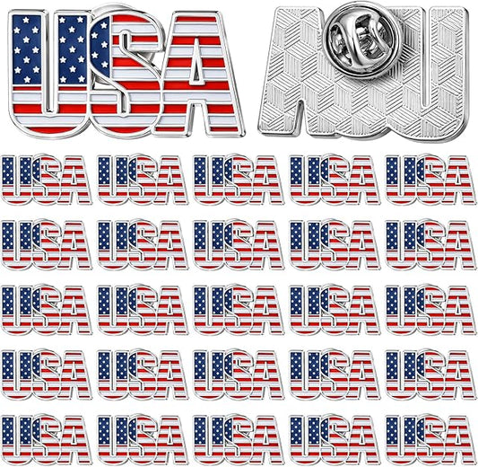 30 Pack USA 4th of July Pride Lapel/Hat Pins-Independence Day Gifts