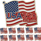 USA 250 Waving Flag Lapel Pin – 1776-2026 Anniversary Enamel Pin (24 or 50 Pack)
