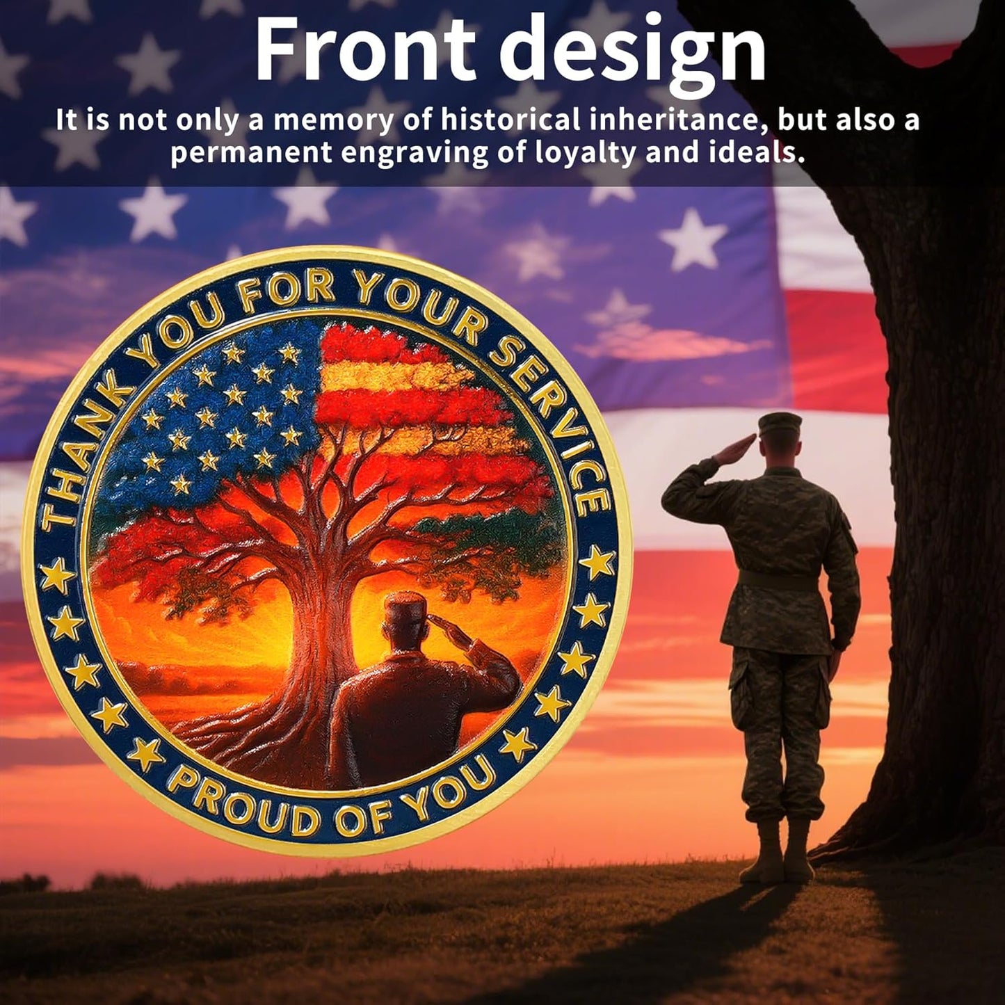 50 0R 100 Thank You For Your Service Veteran Eagle Challenge Coin