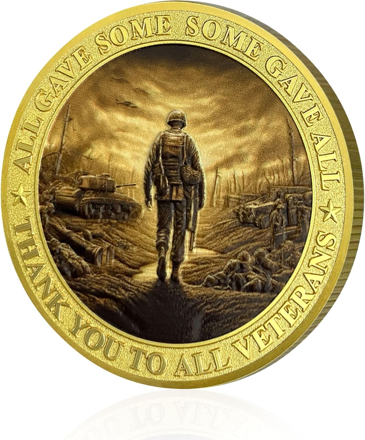 Veterans Gold Challenge Coin – Remembering All Who Served 40 or 80 pack