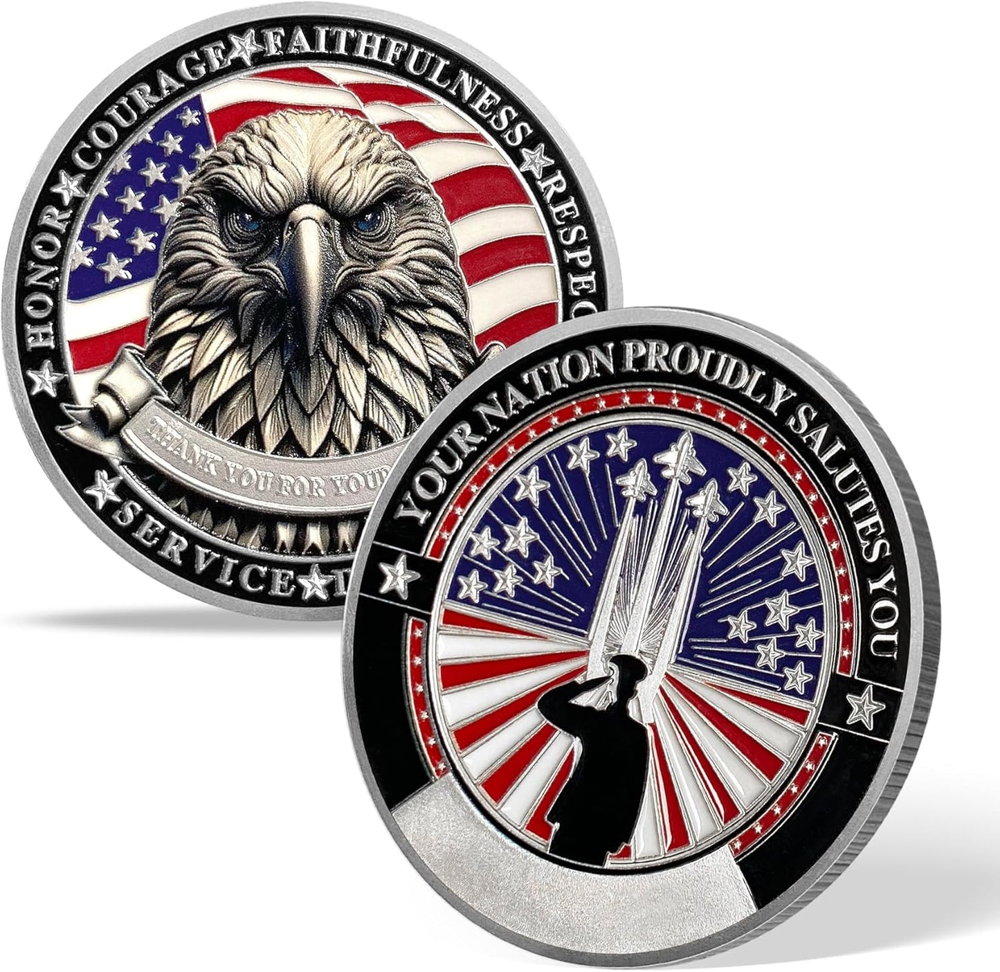 50/100 PCS Your Nation Proudly Salutes You Veteran Eagle Challenge Coin