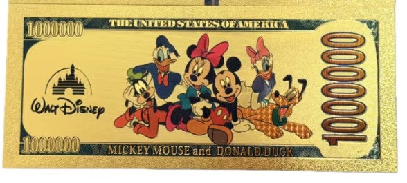 Disney Classic Characters 24K Gold Foil Novelty Bills — 11-Piece Set