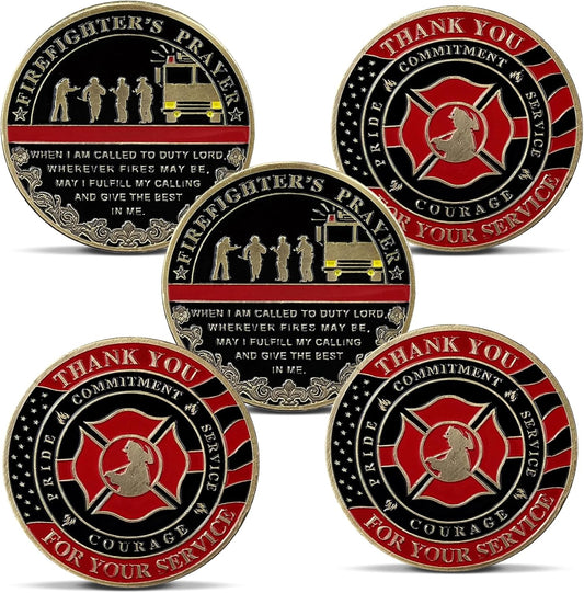 Firefighter's Prayer Challenge Coin — Thank You For Your Service (5|10 Packs)