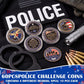 60 Piece Police Challenge Coin Set — 4 Designs | God Bless the Police | Law Enforcement Gift