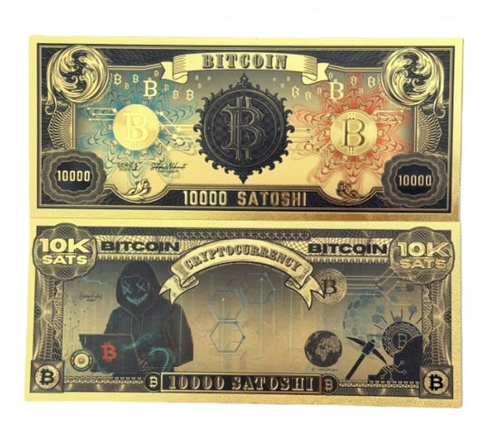 Bitcoin 10,000 Satoshi Novelty Bill — Gold Foil Collectible