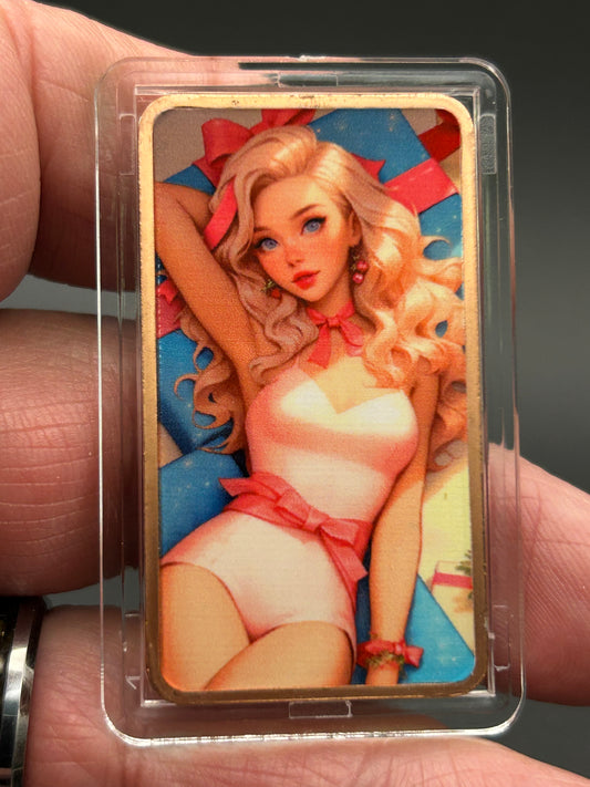 1 Troy Oz Copper Bar Barbie Beach Vibes Fantasy Series #CB-18