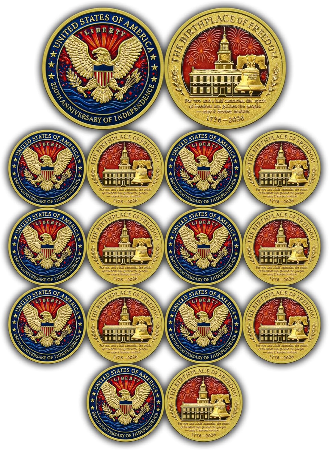 16 Pack 250th Anniversary of Independence Eagle Coin USA 250 Years