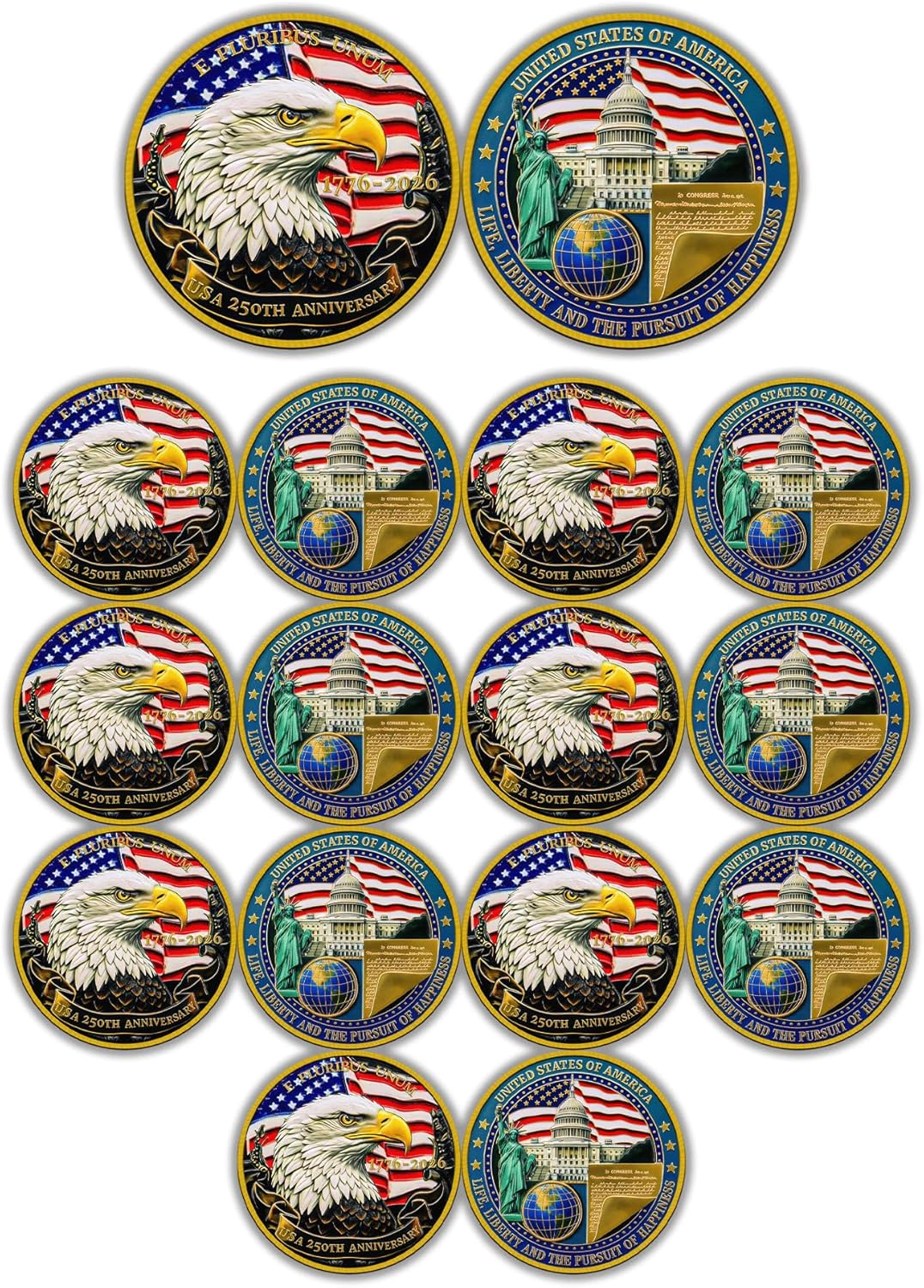16 PACK-United States 250th Anniversary Bald Eagle Coin