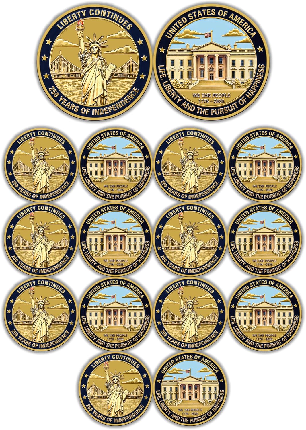 16 PACK United States 250th Anniversary Statue of Liberty Coin