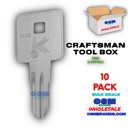 CRAFTSMAN TOOL BOX SPARE KEYS #1605 Uncut Key Blanks 10 PK