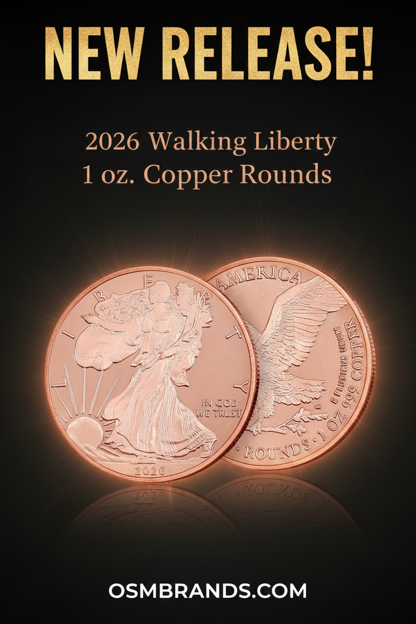 2026 Walking Liberty Copper Round - New Release Reels Cover Bold