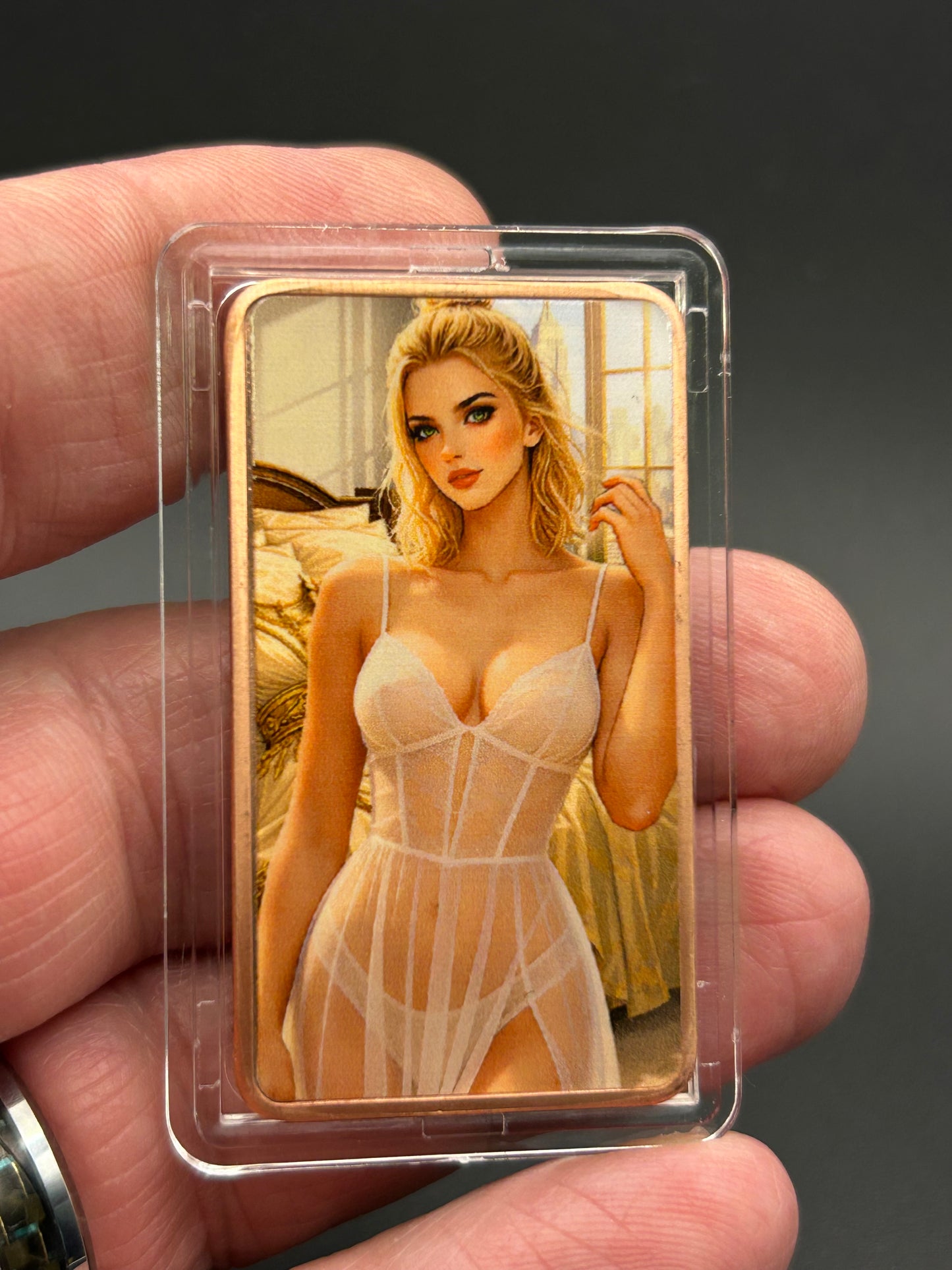 1 Troy Oz Copper Bar Elegant Boudoir Blonde Pin-Up Fantasy Series #CB-14
