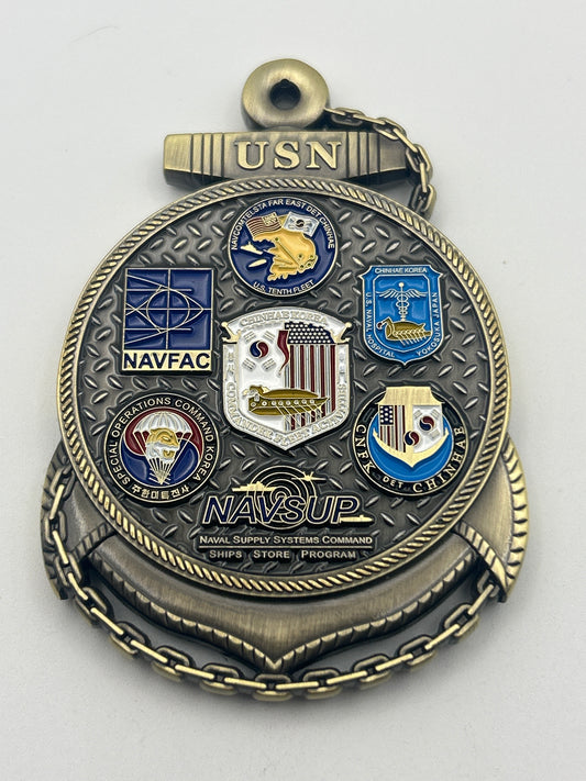 Chinhae Chiefs Mess USN Anchor Challenge Coin – Keepers of Heritage, Masters of Change