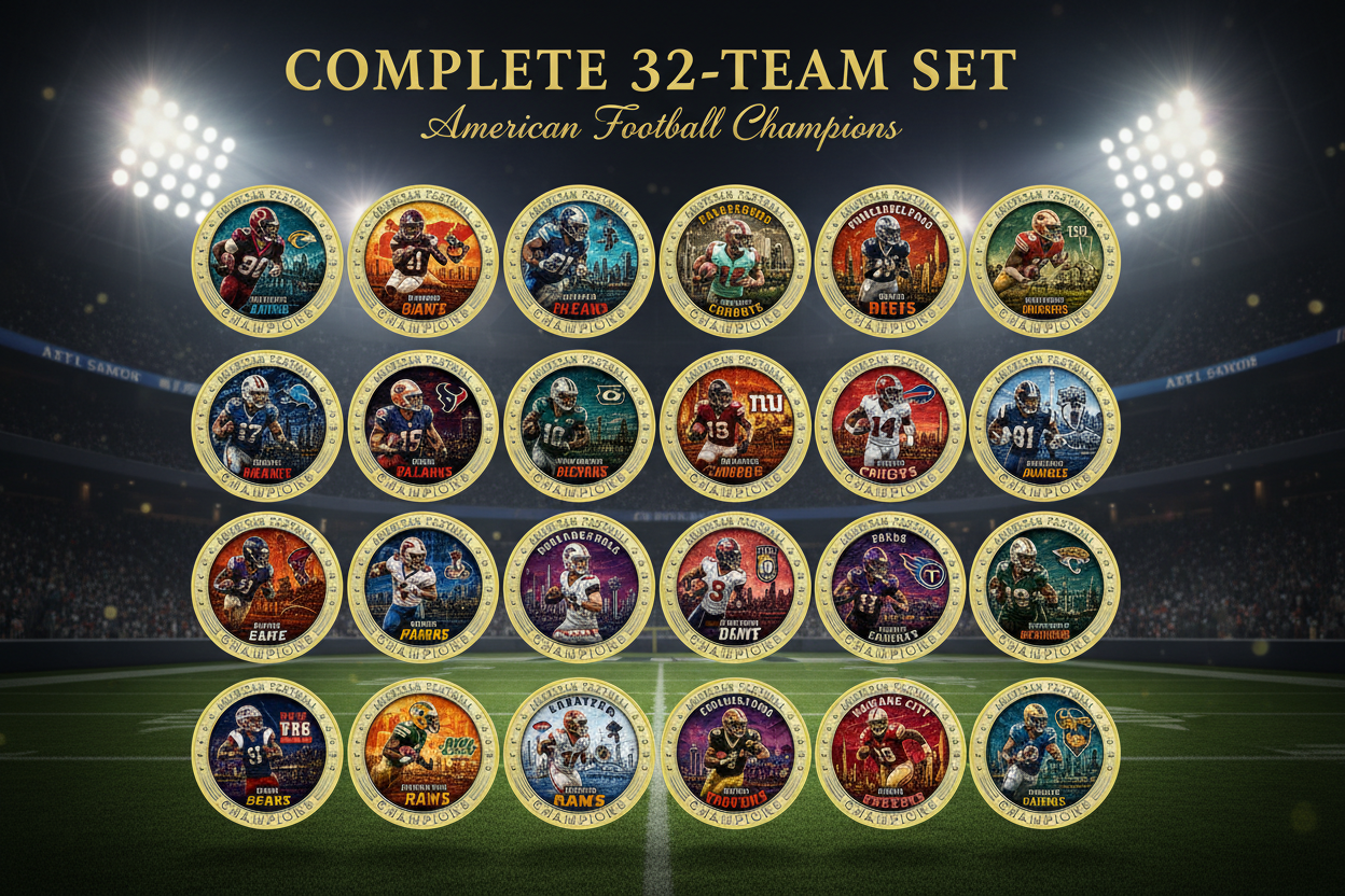 32-Team Football Champions Coin Set Cover