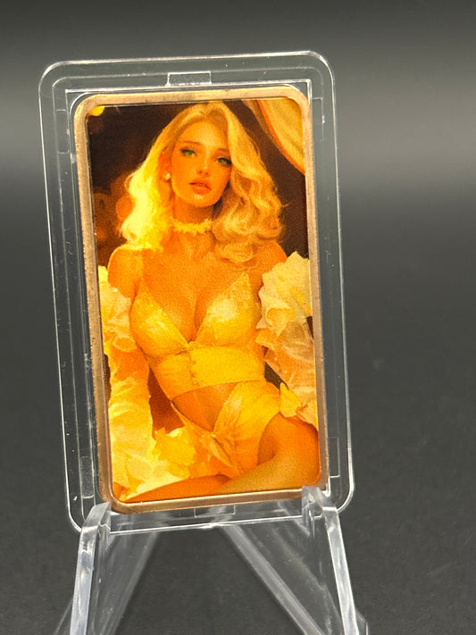 1 Troy Oz Copper Bar Pin-up Fantasy Series #CB-1