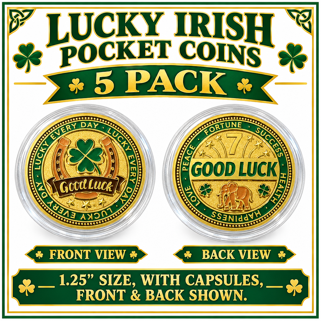 Good Luck Coins Mixed Lot – 10 Coins, 5 of Each Design – With Capsules