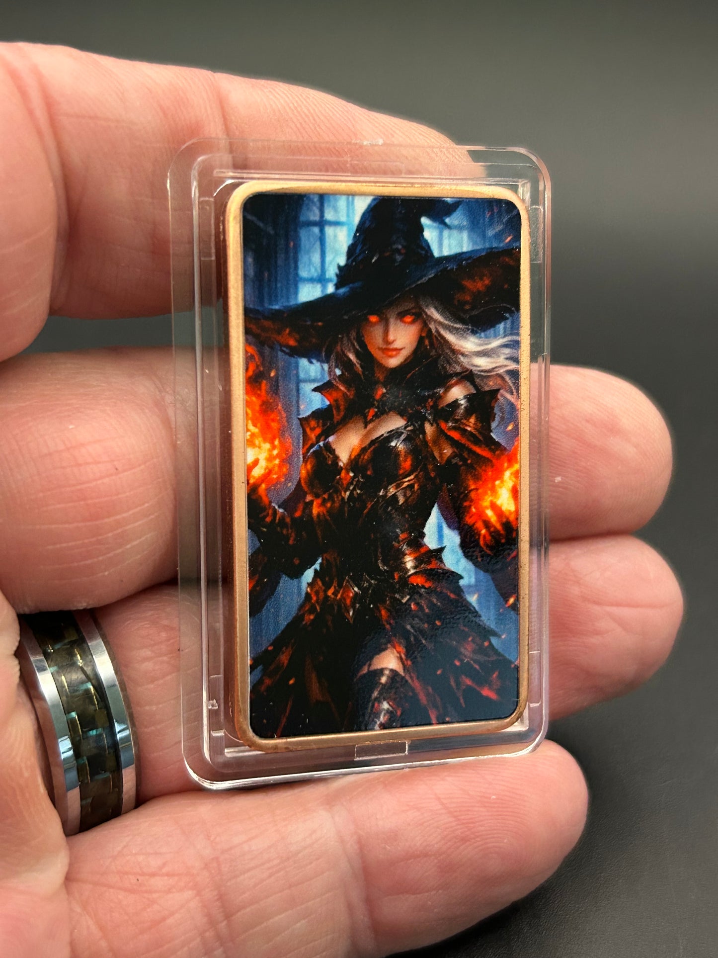 1 Troy Oz Copper Bar Epic Fire Witch Fantasy Series #CB-8