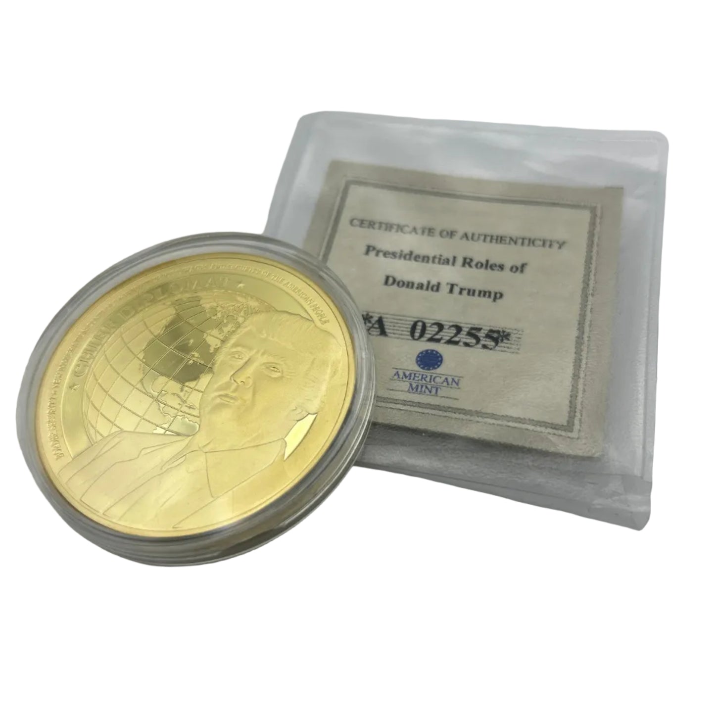 2017 President Donald Trump Chief Diplomat Collectible Coin w COA