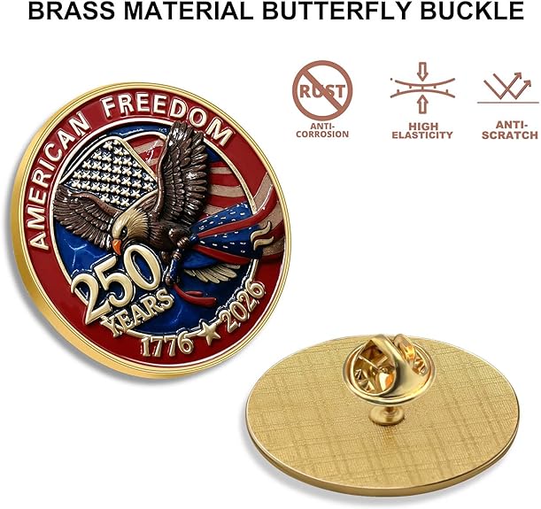 American Freedom 250 Years Lapel Pin – 1776★2026 (50 Pack)