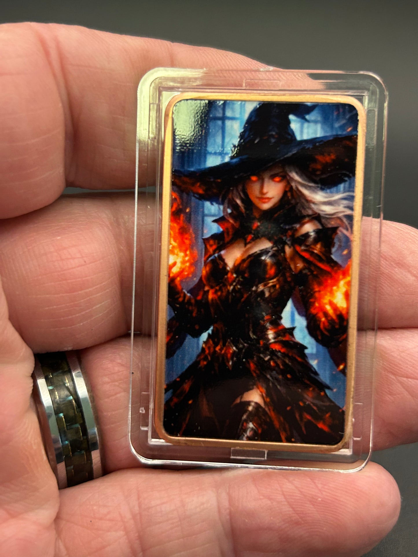 1 Troy Oz Copper Bar Epic Fire Witch Fantasy Series #CB-8