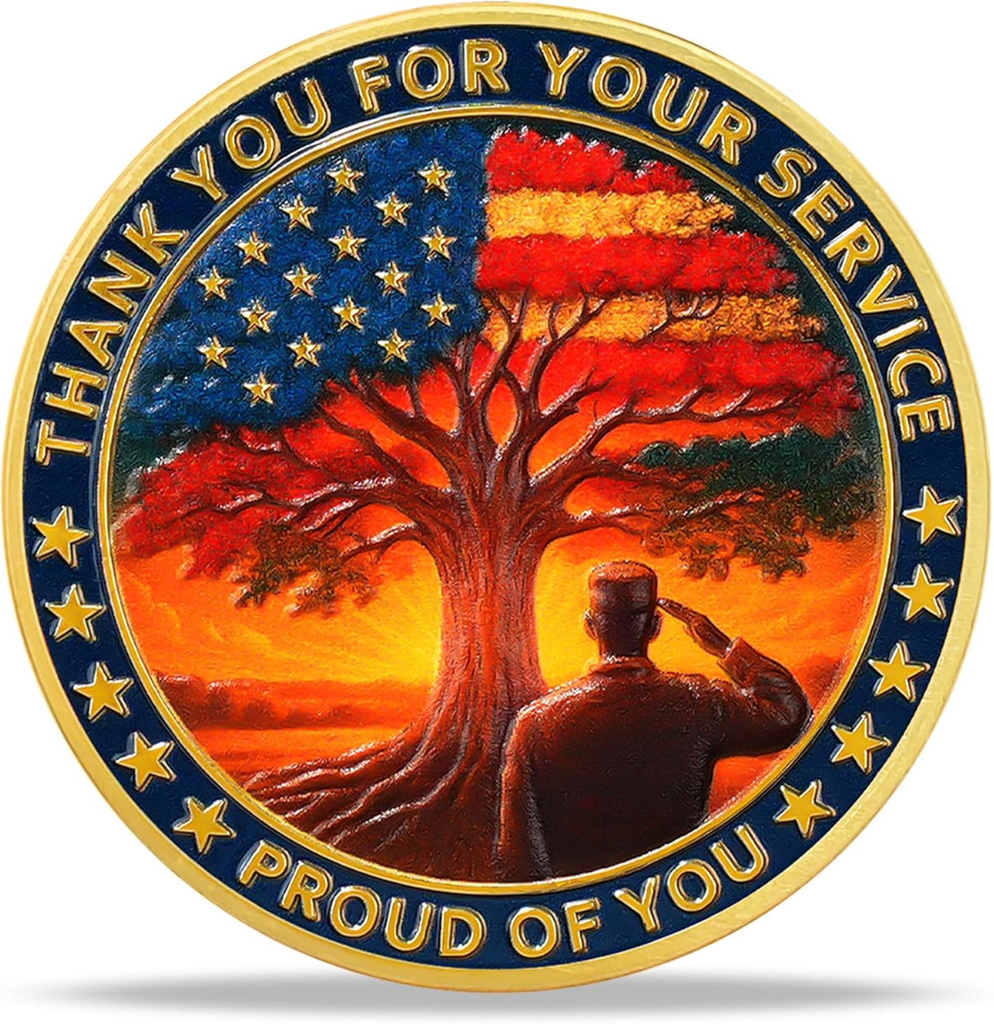 Military Challenge Coin – Thank You For Your Service | Duty Honor Country (40mm)