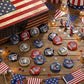 50 Pcs Patriotic 250th Birthday Buttons Pins Bulk 1.5 Inch Round 250th Anniversary Celebrating USA Pin Back Button Badges Patriots' Day Independence Day Decorations for Women Men Backpack Bags