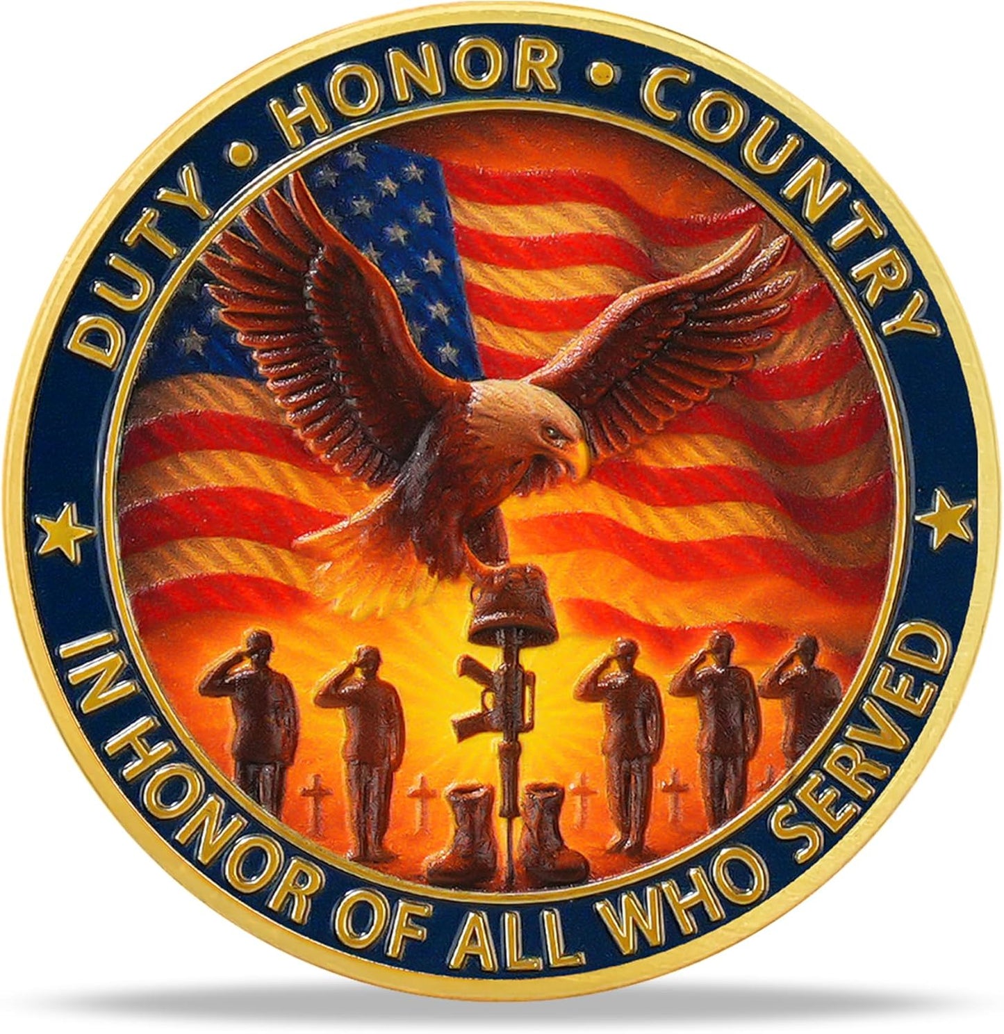Military Challenge Coin – Thank You For Your Service | Duty Honor Country (40mm)