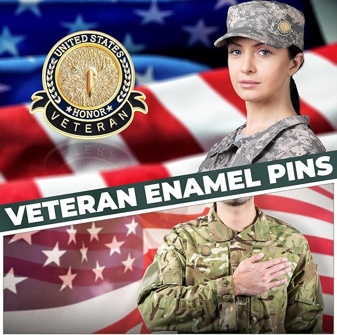 United States Honor Veteran Enamel Lapel Pin – Bulk Lot