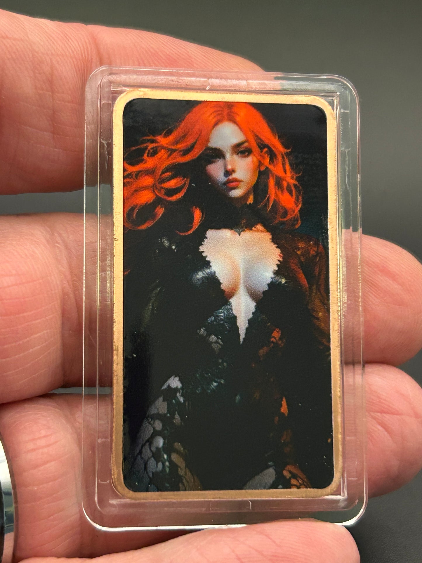 1 Troy Oz Copper Bar Striking Red Haired Warrior Queen Fantasy Series #CB-10